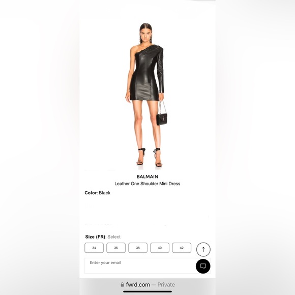 BALMAIN Leather One Shoulder Mini Dress Size 42 / US 8 - Picture 7 of 12